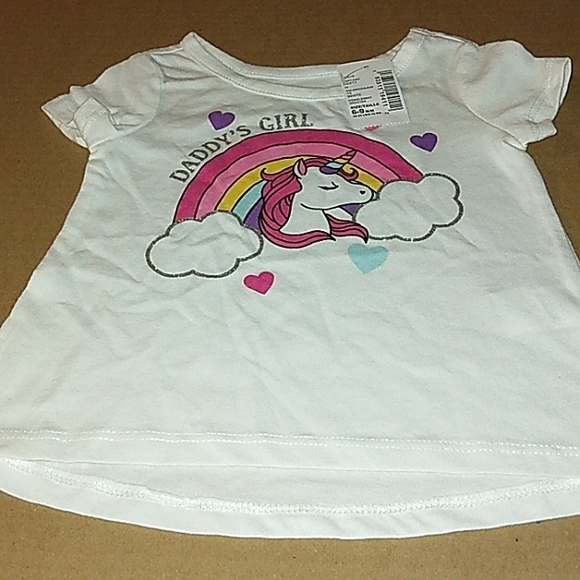 NWT☆The Children's Place☆Infants 6-9mo. Unicorn Print "Daddy's Girl" T-shirt☆ - Picture 4 of 9
